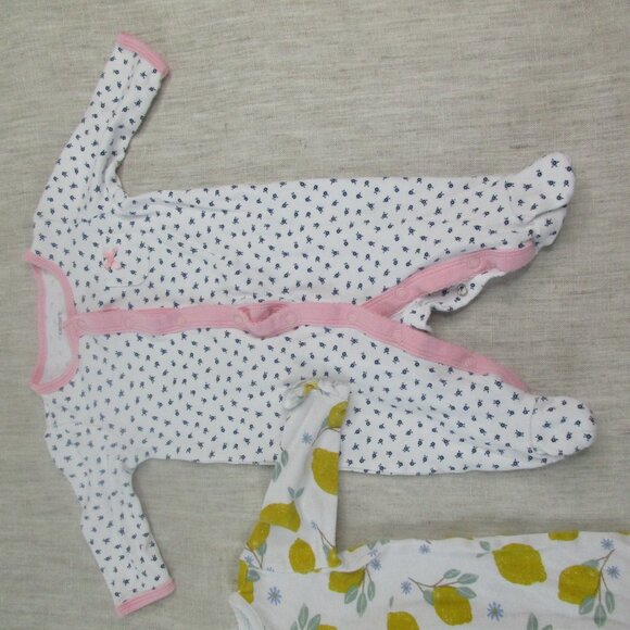 Lot of 3 Carter's Sleep & Play Sleeper Kids 3M Multi Floral Long Sleeve Back Zip - Picture 4 of 6